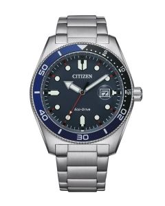 Citizen Eco Drive -tummansininen edestä