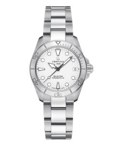 Certina DS Action Powermatic 80 ⌀34,5mm valkoinen edestä