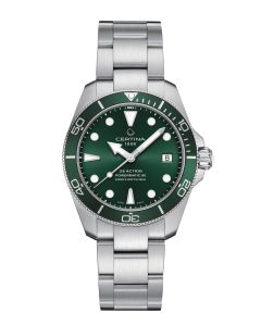 Certina DS Action Diver Powermatic 80 ⌀38mm vihreä edestä