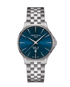 Certina DS-8 Gent ⌀40mm sininen kellotaulu edestä