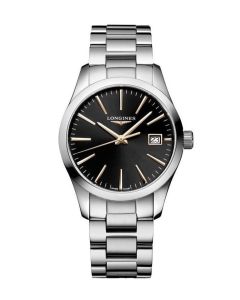 Longines Conquest Classic 34mm musta edestä