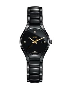 Rado True Round Diamonds musta taulu edestä
