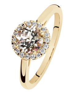 Kohinoor Garda timanttisormus 033-422-09 halo 14k keltakulta