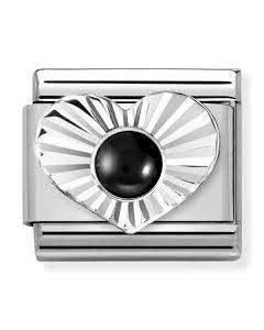 Nomination Classic Heart Black Agate 330508/02