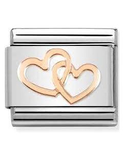 Nomination Classic Rosegold Linked Hearts 430104/41