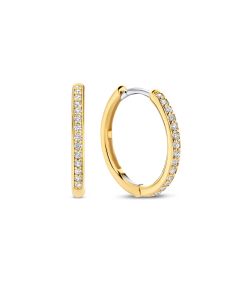 Ti Sento kullattu hopeakorvarengas zirkonia 18mm 7959ZY