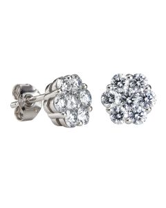 Kohinoor Dahlia timanttikorvakorut 18K valkokultaa 943-233V-160B4