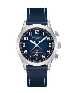Certina DS Pilot ⌀43mm sininen kellotaulu edestä