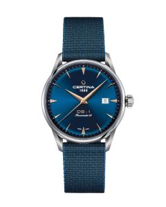 Certina DS-1 Powermatic 80 ⌀40mm sininen kellotaulu edestä