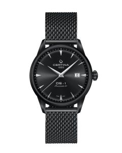 Certina DS-1 Powermatic 80 ⌀40mm musta edestä