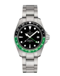 Certina DS Action GMT Powermatic 80 ⌀41mm musta edestä
