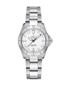 Certina DS Action Powermatic 80 ⌀34,5mm valkoinen edestä