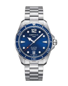Certina DS Action ⌀43mm sininen edestä