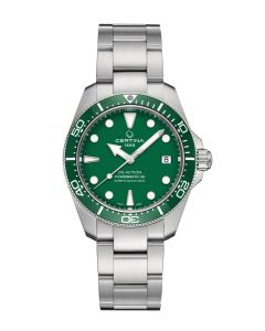 Certina DS Action Diver 38mm vihreä edestä