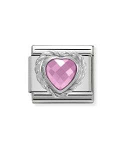 Nomination Silvershine pinkki sydän 330603/003