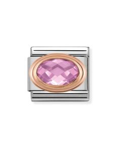 Nomination pinkki kivi ruusukultaisella reunuksella 430601/003