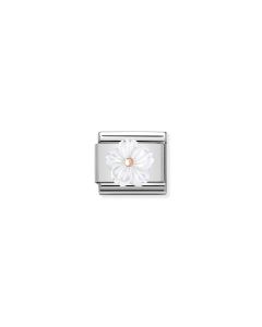 Nomination rose flower in white mother of pearl 430510/02