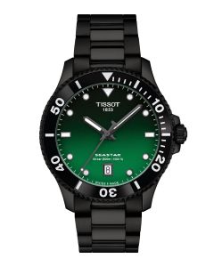 Tissot Seastar 1000 Quartz 40mm musta/vihreä edestä