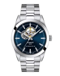 Tissot Gentleman Powermatic 80 Open Heart 40mm sininen edestä