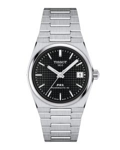 Tissot PRX Powermatic 80 35mm musta edestä