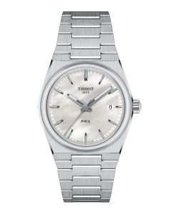 Tissot PRX 35mm vaalea helmiäinen edestä
