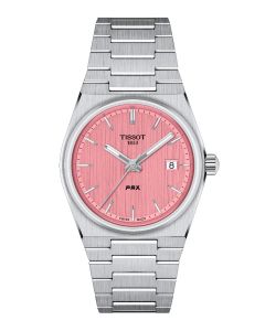 Tissot PRX 35mm vaaleanpunainen edestä