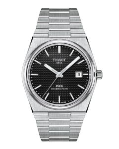 Tissot PRX Powermatic 80 40mm musta edestä
