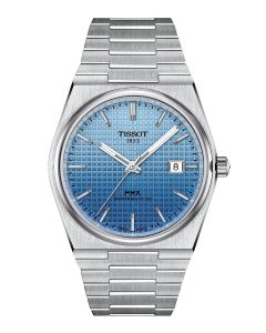 Tissot PRX Powermatic 80 40mm liukuvärjätty sininen edestä