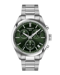 Tissot PR 100 Chronograph 40mm vihreä kronografi edestä