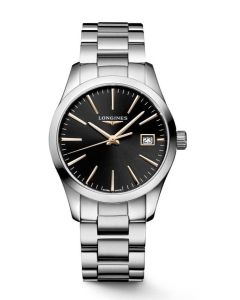 Longines Conquest Classic 34mm musta edestä