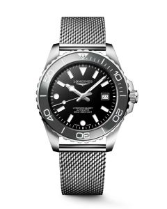 Longines HydroConquest L37884706 musta-teräs-mesh