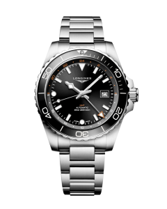 Longines HydroConquest GMT - musta - teräs - edestä
