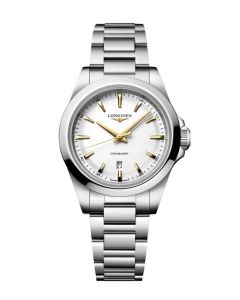 Longines Conquest L33504126 valkoinen kellotaulu L3.350.4.12.6