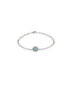 Lumoava Daisy hopeinen rannekoru 18-19.5cm sininen zk L53228140000