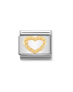 Nomination Teräspala Gold Heart with Dots 030116/19