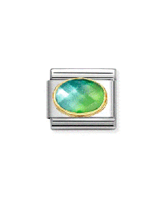 Nomination GOLD blue/green stone Teräspala 030612/037