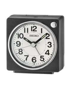 Seiko Herätyskello QHE196K - quiet-sweep-lumibrite-muovi-musta-valkoinen
