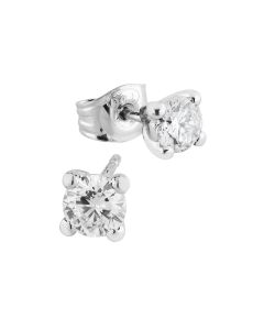 Upeat timanttikorvakorut nappikiinnityksellä. Timanttien yhteispaino 0.60ct, puhtausluokka VS2, väri Wesselton. Korvakorujen timanteilla on GIA-todistus, joka on luotettava sertifikaatti sekä kiven laadusta että sen aitoudesta.