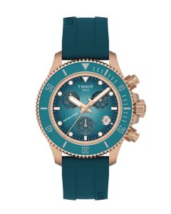 Tissot Seastar 1000 Quartz Chronograph turkoosi edestä