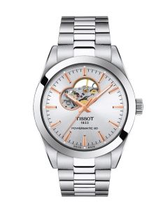 Tissot Gentleman Powermatic 80 Open Heart 40mm hopea edestä