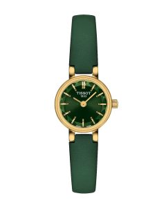 Tissot Lovely Round vihreä taulu nahkaranneke - edestä