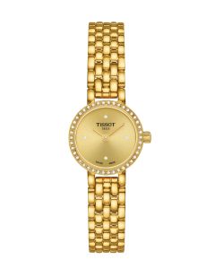 Tissot Lovely Round keltakulta-samppanja edestä
