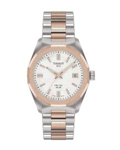 Tissot PRC 100 Solar 34mm helmiäinen teräs punakulta