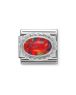 Nomination punainen opaali hopeareunuksella 330503/08