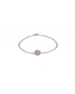 Lumoava Daisy hopeinen rannekoru 18-19.5cm pinkki zk L53228150000