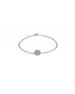 Lumoava Daisy hopeinen rannekoru 18-19.5cm sininen zk L53228140000