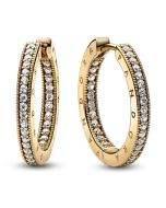 Pandora Signature logo ja pavé -korvarenkaat