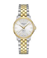 Certina DS-8 Lady 31mm hopeinen kellotaulu edestä