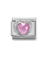 Nomination Silvershine pinkki sydän 330603/003