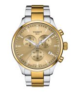 Tissot Chrono XL Classic 45mm teräs/pvd keltakulta samppanja taulu edestä